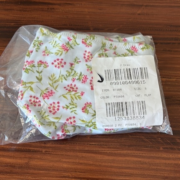 J. Crew Girls high waisted bathing suit bottoms UPF 50+ BF804 Floral 8 swimsuit - Picture 6 of 6